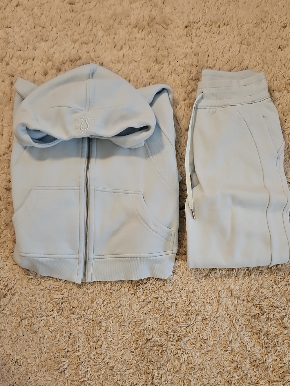 lululemon athletica Light Blue Scuba Hoodie & Joggers